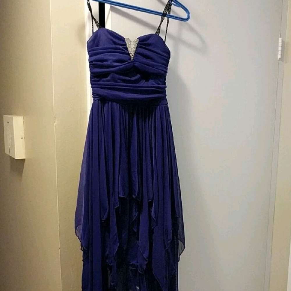 Strapless purple dress